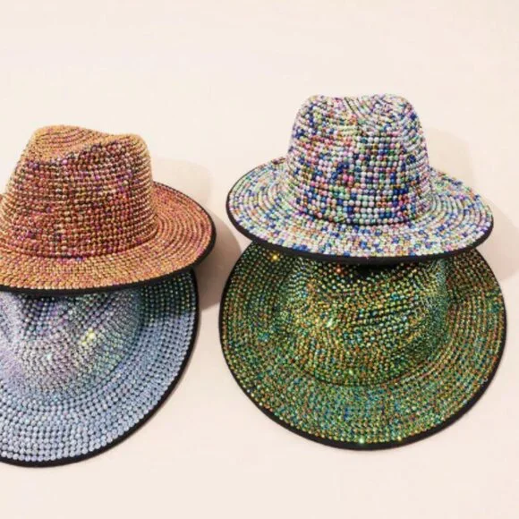 ZARA NWOT Rhinestone Flat Brim Green HAt - Picture 4 of 4